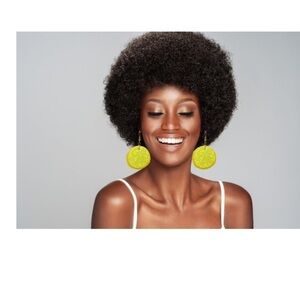 Bright Yellow faux leather Earrings